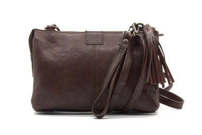 Women's Shoulder Bag Hastings Dark Brown - Greenwood Leather