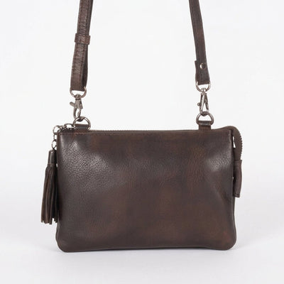 Women's Shoulder Bag Hastings Dark Brown - Greenwood Leather
