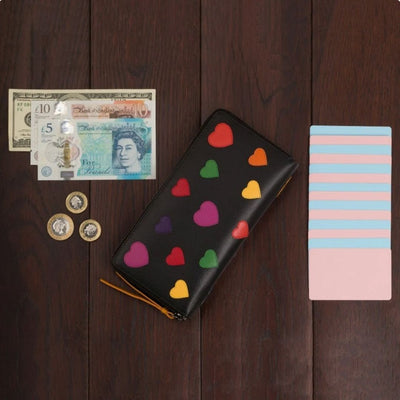 WOMEN'S ZIP AROUND WALLET - THE HEART GWLV05 - Greenwood Leather