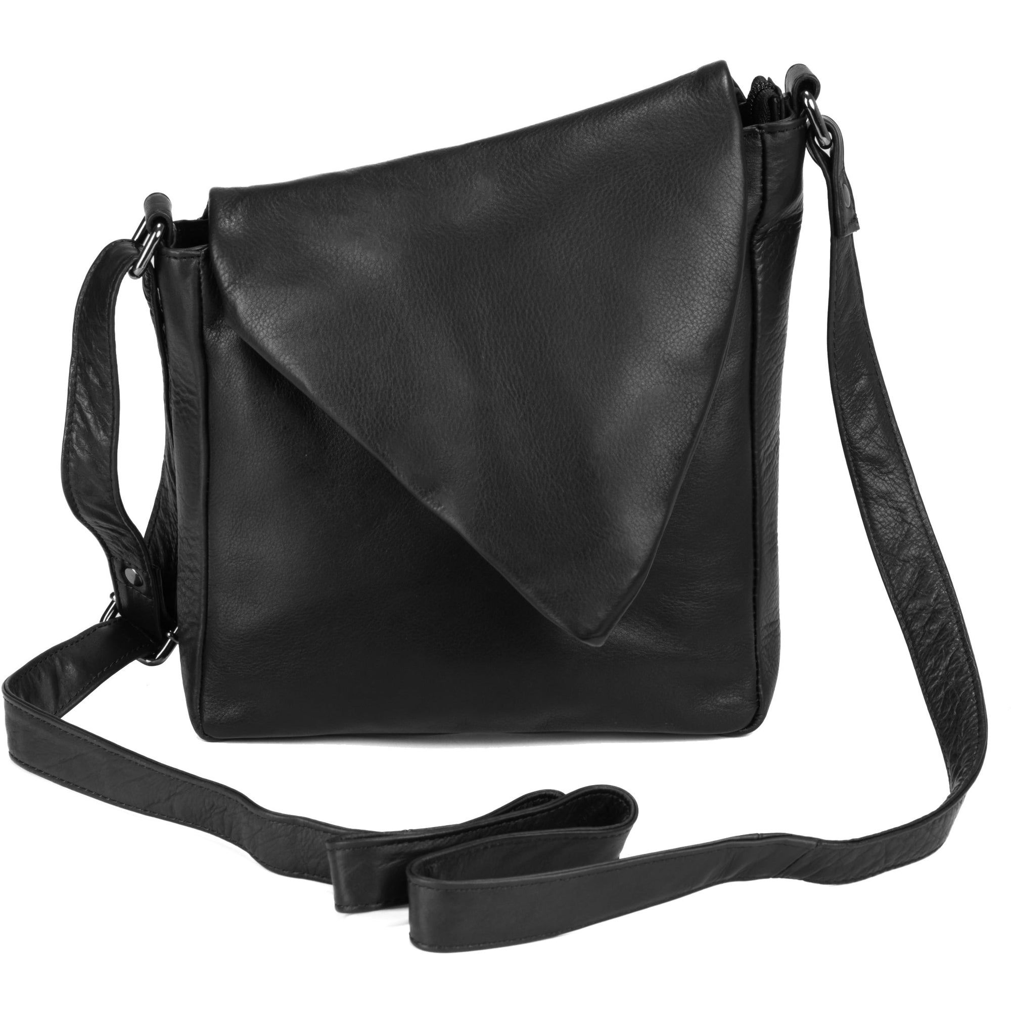 Leather Small Cross Body/sling bag Coruna - Black - Leather Greenwood Bag | The Greenwood Leather Online Shop Australia