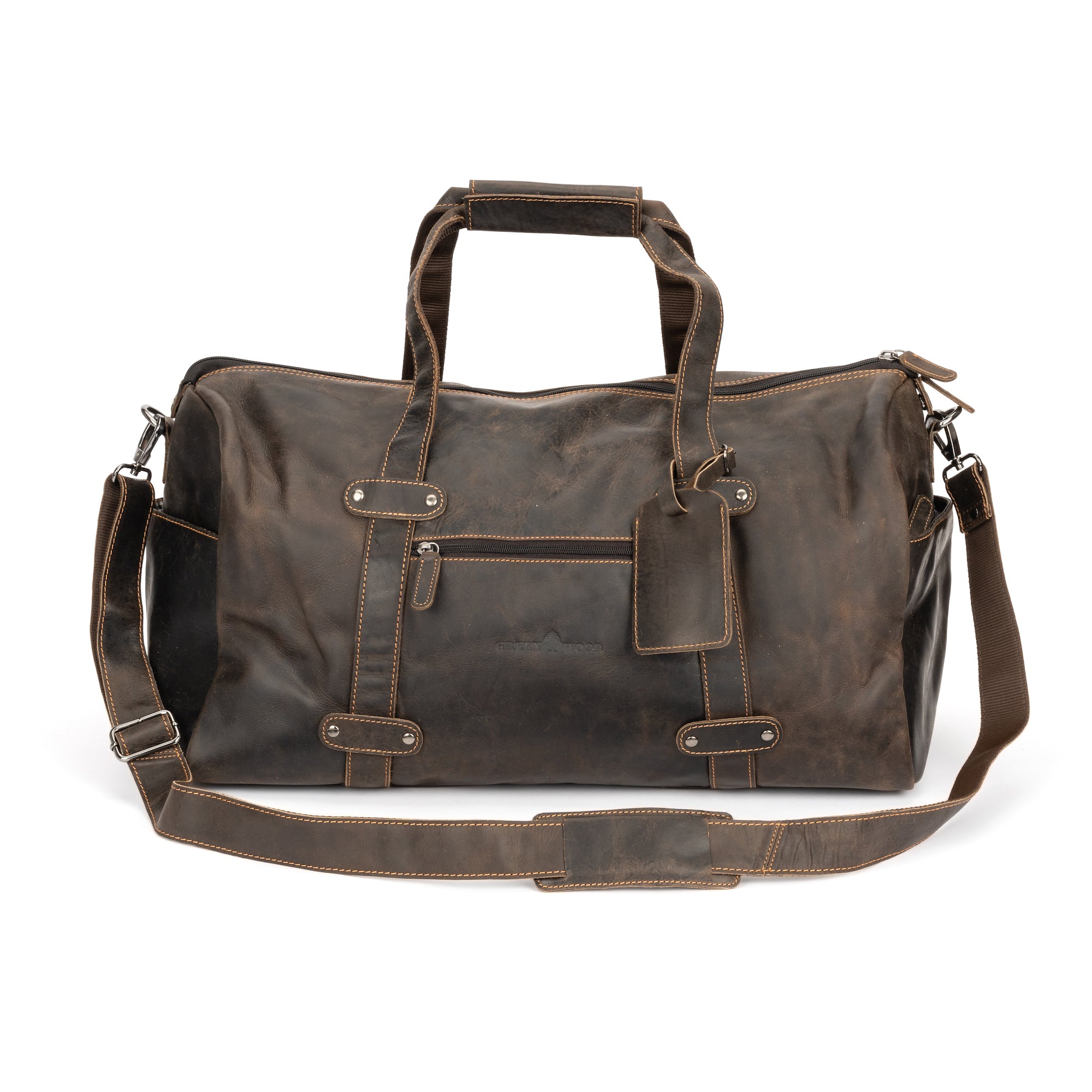 Leather Overnight Duffle Bag Port Macquarie - Brown - Leather Greenwood Bag | The Greenwood Leather Online Shop Australia