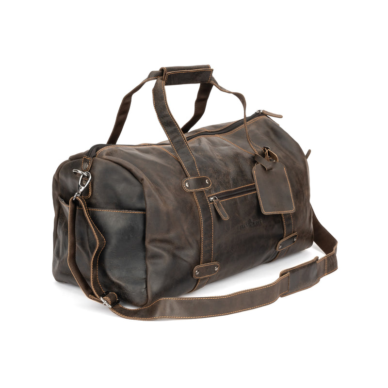 Leather Overnight Duffle Bag Port Macquarie - Brown - Leather Greenwood Bag | The Greenwood Leather Online Shop Australia