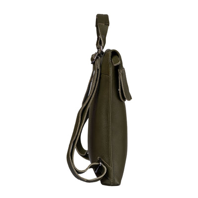 Ladies Backpack and Shoulder bag Sofia Olive Green - Leather Greenwood Bag | The Greenwood Leather Online Shop Australia