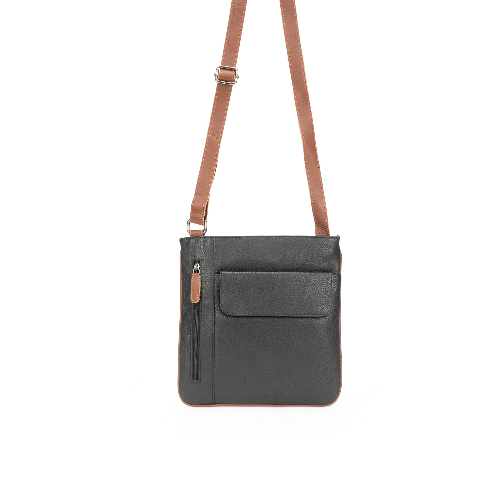 Ladies Cross Body Leather Bag Prelude - Black - Leather Greenwood Bag | The Greenwood Leather Online Shop Australia