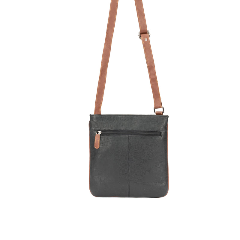 Ladies Cross Body Leather Bag Prelude - Black - Leather Greenwood Bag | The Greenwood Leather Online Shop Australia