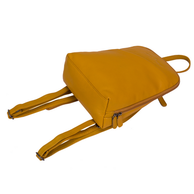 Leather Women's Backpack Claire - Yellow - Greenwood Leather