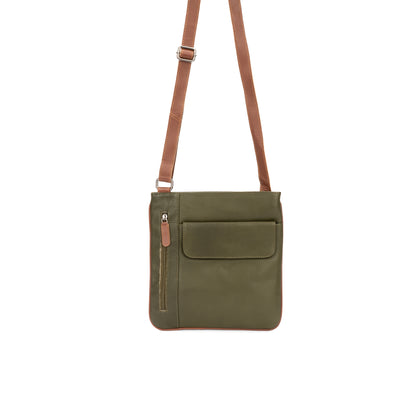 Ladies Cross Body Leather Bag Prelude - Olive - Leather Greenwood Bag | The Greenwood Leather Online Shop Australia