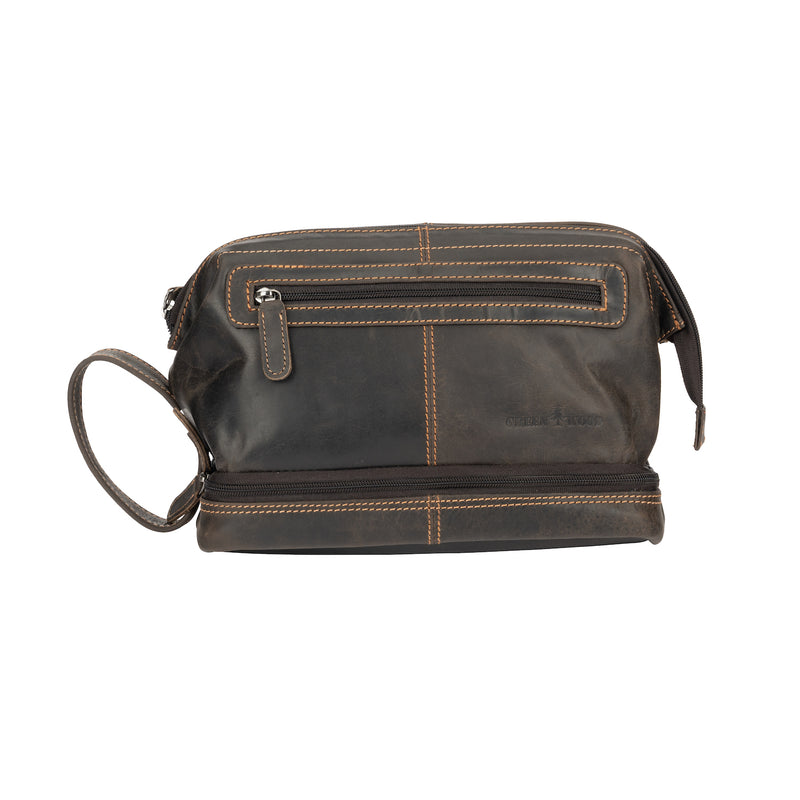 Leather Toiletry Bag Napier - Brown - Leather Greenwood Bag | The Greenwood Leather Online Shop Australia