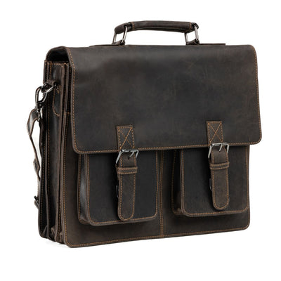 JOSH 15,6" LAPTOP BAG/BRIEFCASE - BROWN - Leather Greenwood Bag | The Greenwood Leather Online Shop Australia