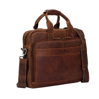 Apollo Full-Grain Leather Briefcase – Classic Work & Travel Bag for Men & Women - Greenwood Leather