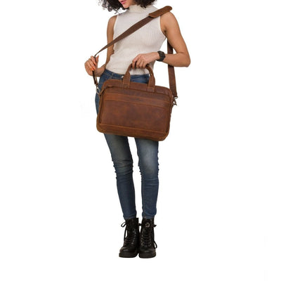 Apollo Full-Grain Leather Briefcase – Classic Work & Travel Bag for Men & Women - Greenwood Leather