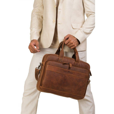 Apollo Full-Grain Leather Briefcase – Classic Work & Travel Bag for Men & Women - Greenwood Leather