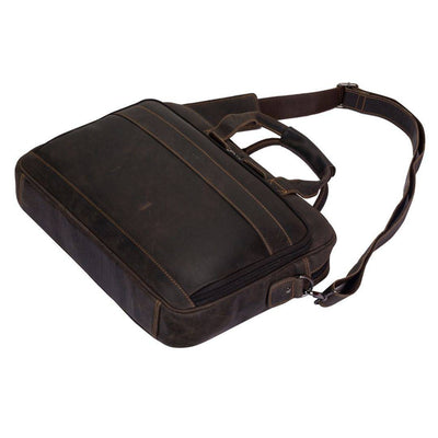 Apollo Full - Grain Leather Briefcase – Classic Work & Travel Bag for Men & Women - Greenwood Leather