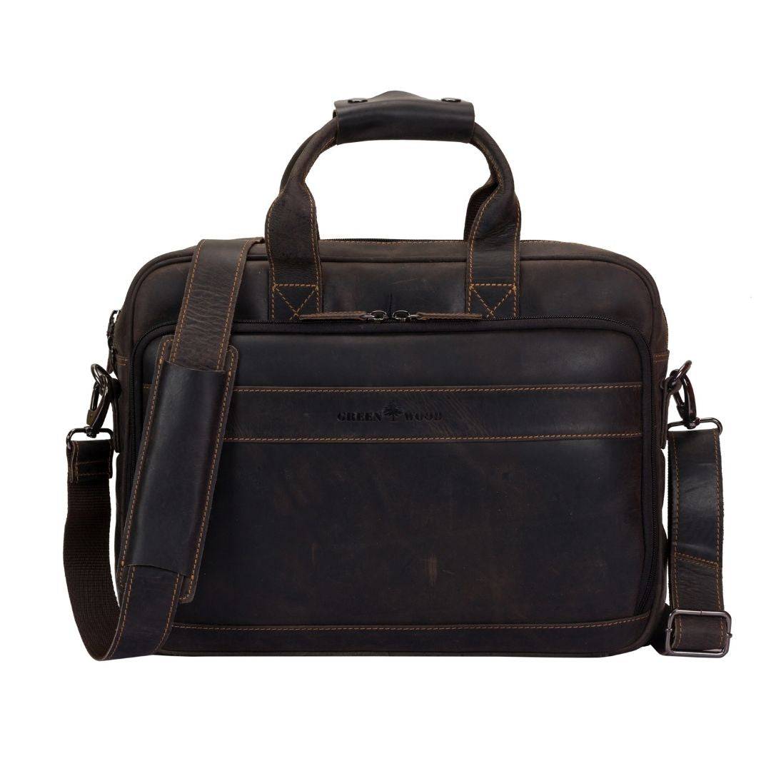 Apollo Full - Grain Leather Briefcase – Classic Work & Travel Bag for Men & Women - Greenwood Leather