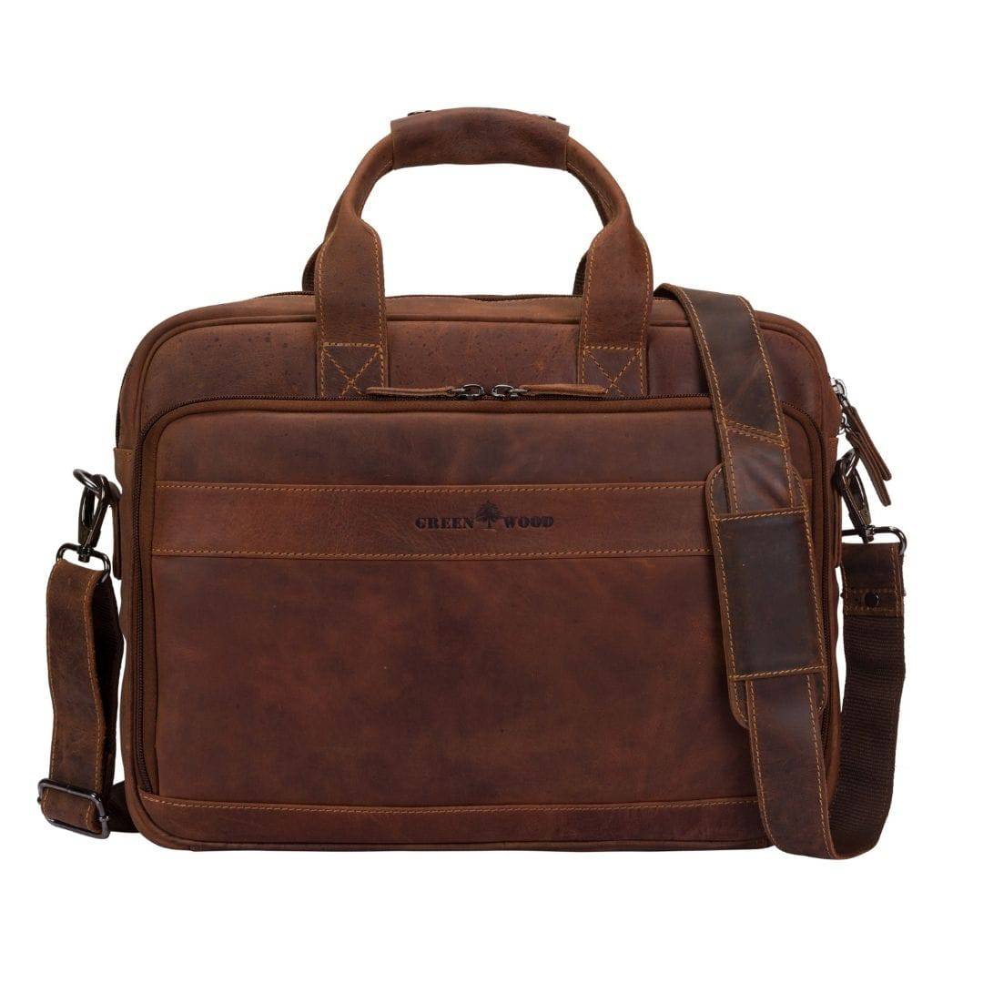 Apollo Full-Grain Leather Briefcase – Classic Work & Travel Bag for Men & Women - Greenwood Leather