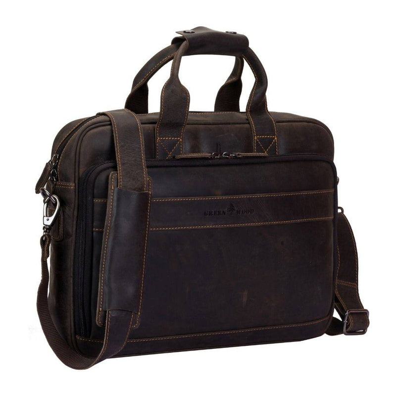 Apollo Full - Grain Leather Briefcase – Classic Work & Travel Bag for Men & Women - Greenwood Leather