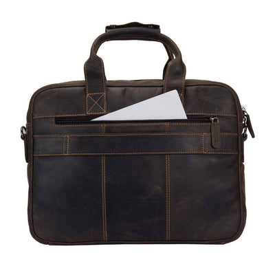 Apollo Full - Grain Leather Briefcase – Classic Work & Travel Bag for Men & Women - Greenwood Leather
