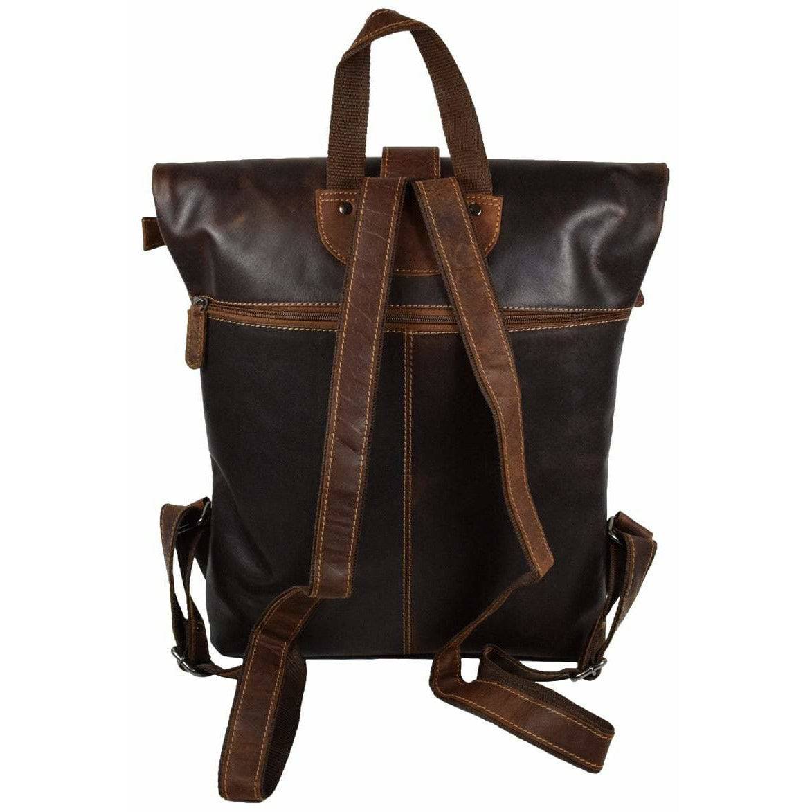 Birchwood Roll-Top Leather Backpack – Vintage Full Grain Leather Laptop Backpack | Medium & Large - Greenwood Leather