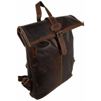 Birchwood Roll-Top Leather Backpack – Vintage Full Grain Leather Laptop Backpack | Medium & Large - Greenwood Leather