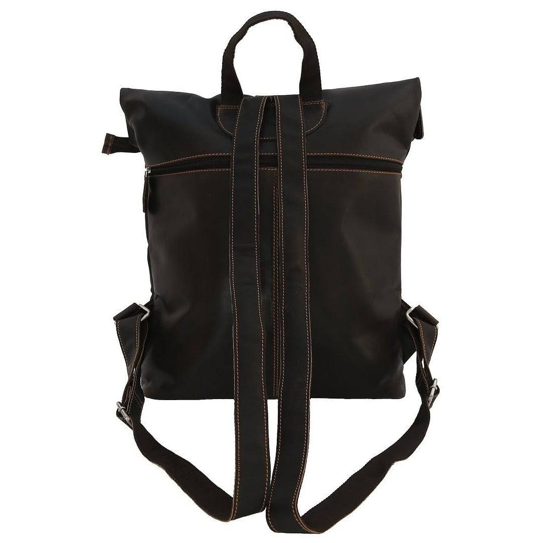Birchwood Roll-Top Leather Backpack – Vintage Full Grain Leather Laptop Backpack | Medium & Large - Greenwood Leather