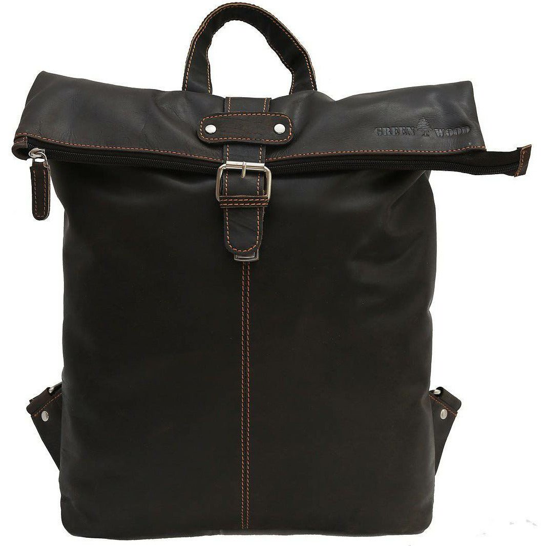 Birchwood Roll-Top Leather Backpack – Vintage Full Grain Leather Laptop Backpack | Medium & Large - Greenwood Leather