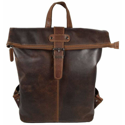 Birchwood Roll-Top Leather Backpack – Vintage Full Grain Leather Laptop Backpack | Medium & Large - Greenwood Leather