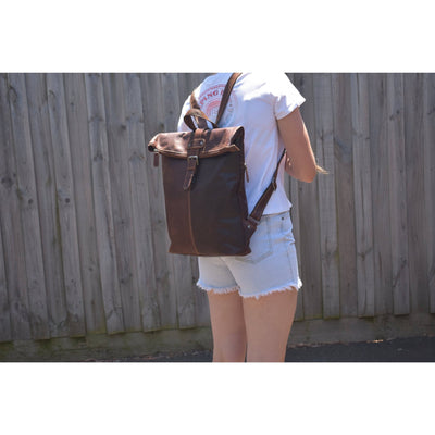 Birchwood Roll-Top Leather Backpack – Vintage Full Grain Leather Laptop Backpack | Medium & Large - Greenwood Leather
