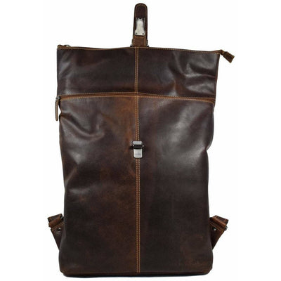 Birchwood Roll-Top Leather Backpack – Vintage Full Grain Leather Laptop Backpack | Medium & Large - Greenwood Leather