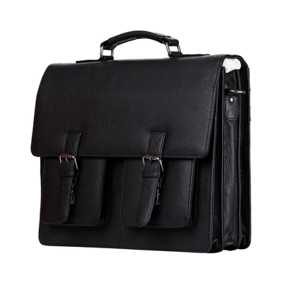 Gerhard 15,6 " Laptop Bag/Briefcase - Black - Greenwood Leather