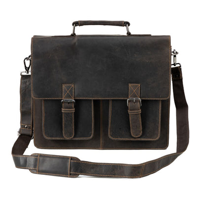 JOSH 15,6" LAPTOP BAG/BRIEFCASE - BROWN - Leather Greenwood Bag | The Greenwood Leather Online Shop Australia