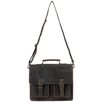 JOSH 15,6" LAPTOP BAG/BRIEFCASE - BROWN - Leather Greenwood Bag | The Greenwood Leather Online Shop Australia