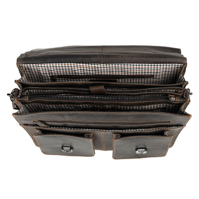 JOSH 15,6" LAPTOP BAG/BRIEFCASE - BROWN - Leather Greenwood Bag | The Greenwood Leather Online Shop Australia