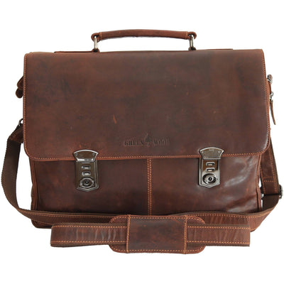 Karl Business Briefcase - Sandal - Greenwood Leather