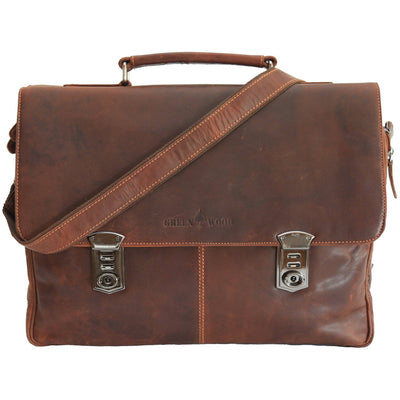 Karl Business Briefcase - Sandal - Greenwood Leather