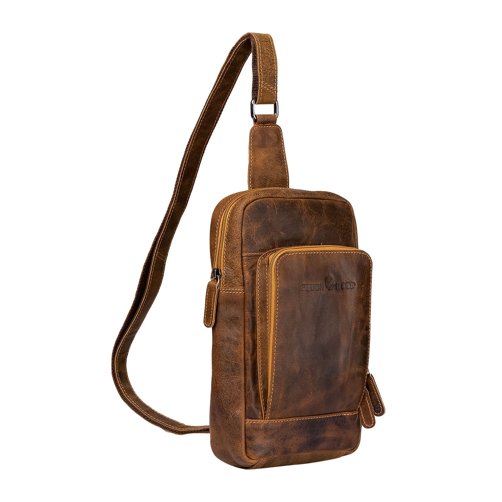Greenwood Leather Crossbody Bag Camel - Hamilton