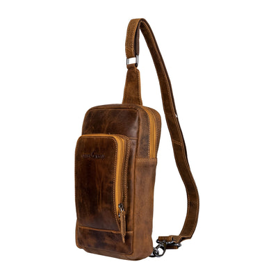 Greenwood Leather Crossbody Bag Camel - Hamilton - Greenwood Leather