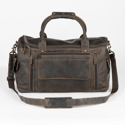 Greenwood Leather Travel Bag Large - Casual Vintage Look Brown - Greenwood Leather
