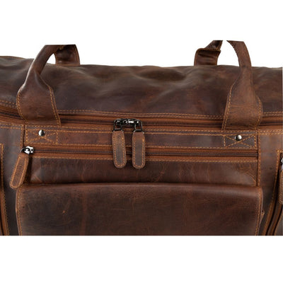 Greenwood Leather Travel Bag Large - Casual Vintage Look Sandal - Greenwood Leather