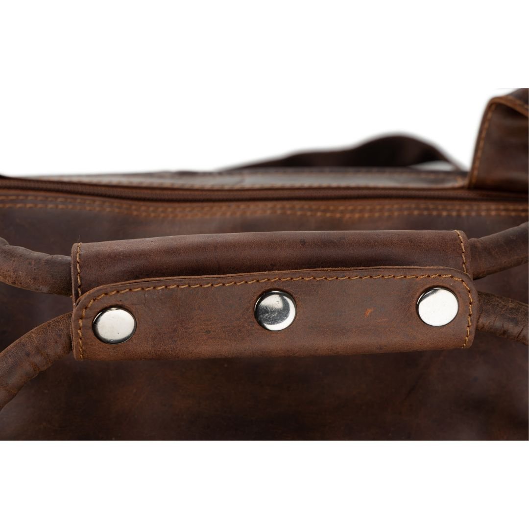 Greenwood Leather Travel Bag Large - Casual Vintage Look Sandal - Greenwood Leather