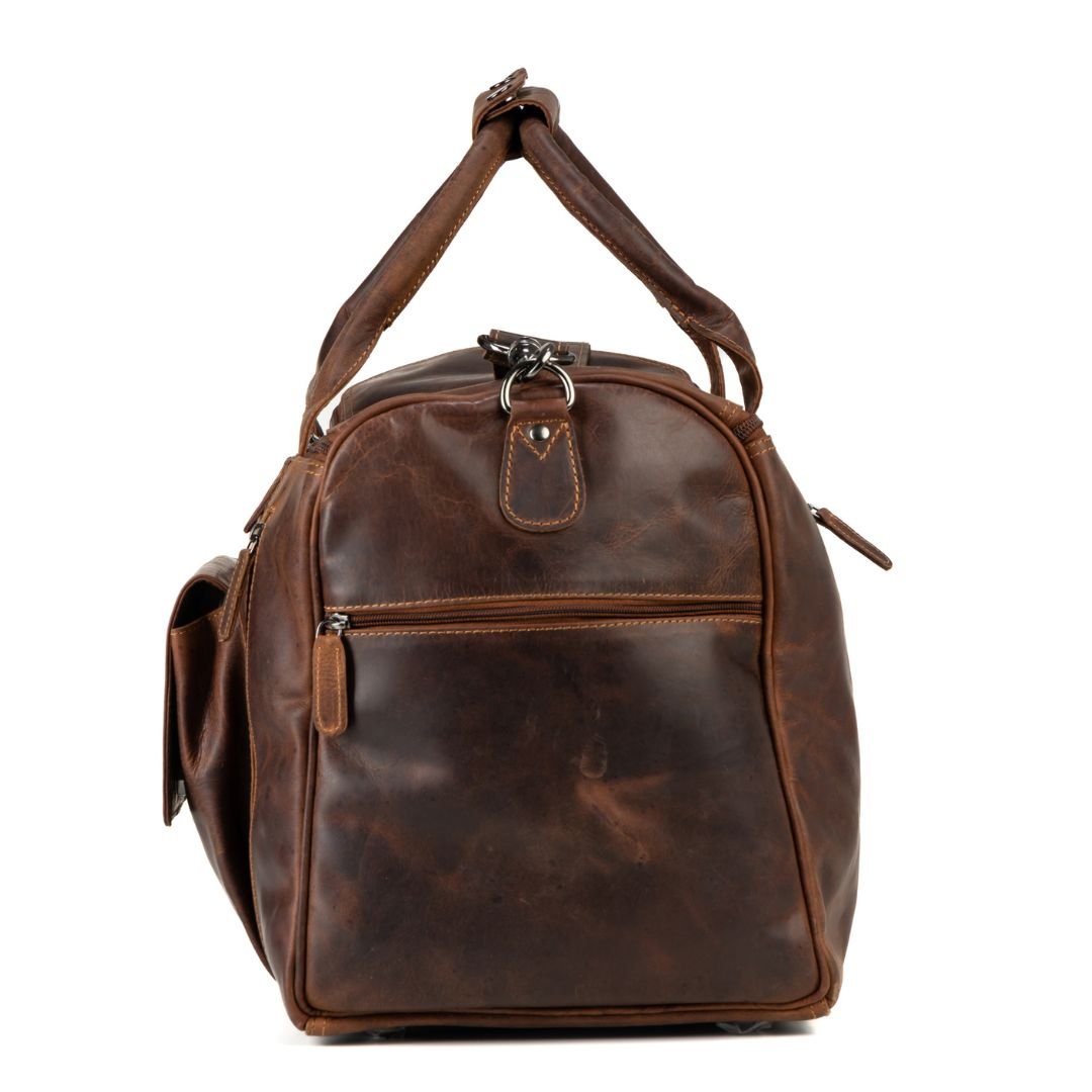 Greenwood Leather Travel Bag Large - Casual Vintage Look Sandal - Greenwood Leather