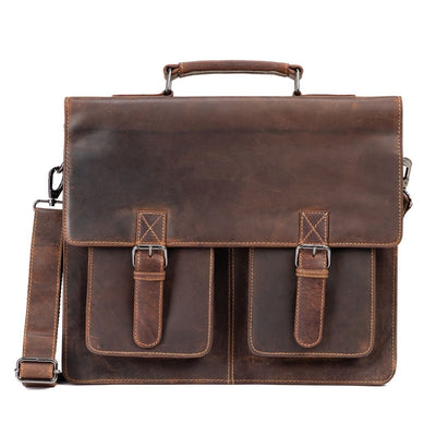 Josh Full - Grain Leather Briefcase – Large Business Shoulder Bag for Men & Women - Greenwood Leather - Greenwood Leather