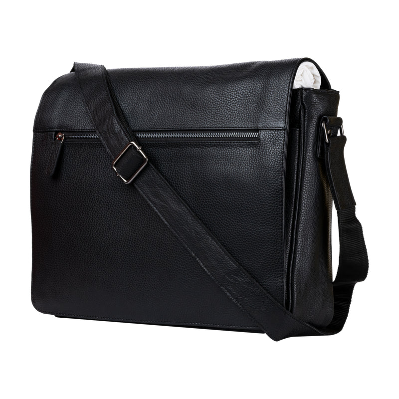 Leather Laptop Bag - Berlin Black - Greenwood Leather
