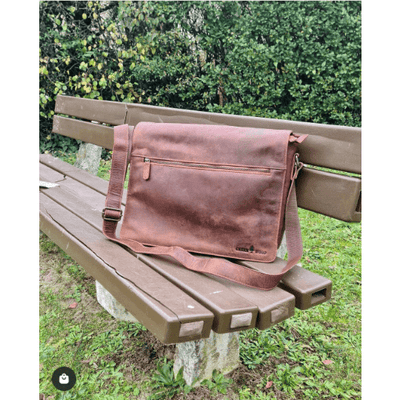 Leather Laptop Bag - Berlin Sandel - Greenwood Leather