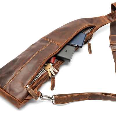Leather Crossbody Bag Sandel - Harley - Greenwood Leather