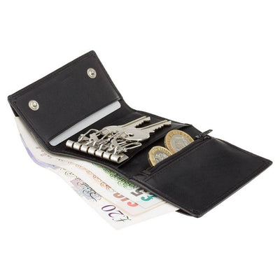 Leather Key Case wallet Black - Corey - Greenwood Leather