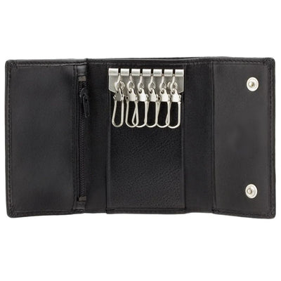 Leather Key Case wallet Black - Corey - Greenwood Leather