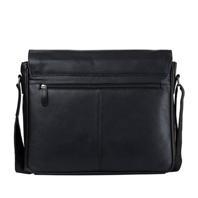 Leather Laptop Bag Berlin - Black - Greenwood Leather