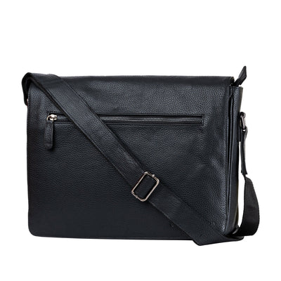 Leather Laptop Bag Berlin - Black - Greenwood Leather