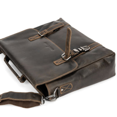 Leather Laptop Bag Portland - Brown - Greenwood Leather