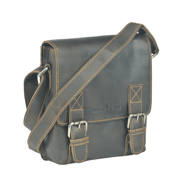 Leather Shoulder Bag Dubbo - Brown - Greenwood Leather